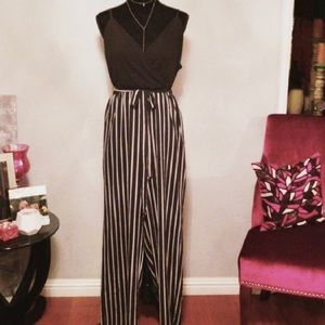 Mikey and Joey - Wide Leg Striped Jumpsuit